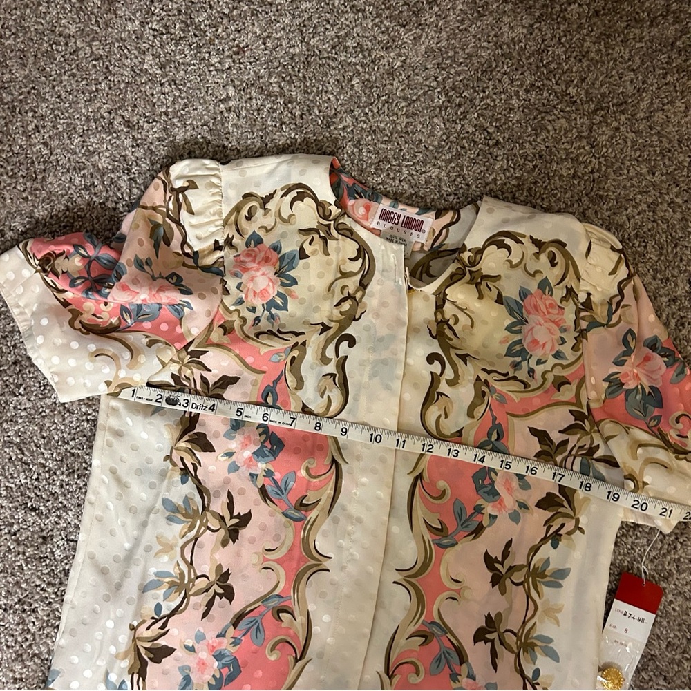 NWT Maggy London Vintage Silk Blouse - Picture 8 of 12